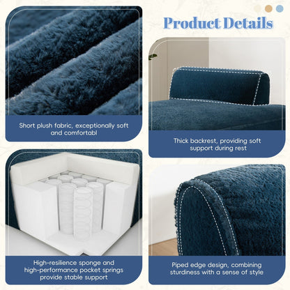 72 Oversized Modular Sofa Compressed Spacious Foam-Filled Sofa Bed