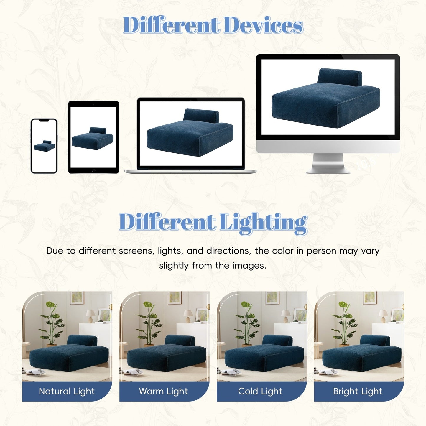 72 Oversized Modular Sofa Compressed Spacious Foam-Filled Sofa Bed