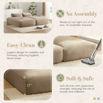 72 Oversized Modular Sofa Compressed Spacious Foam-Filled Sofa Bed