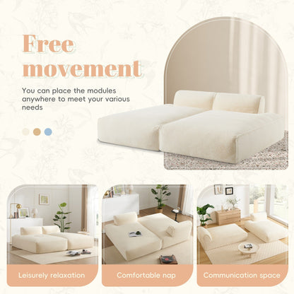 72 Oversized Modular Sofa Compressed Spacious Foam-Filled Sofa Bed