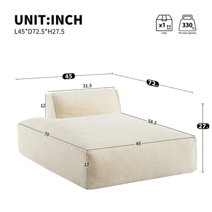 72 Oversized Modular Sofa Compressed Spacious Foam-Filled Sofa Bed
