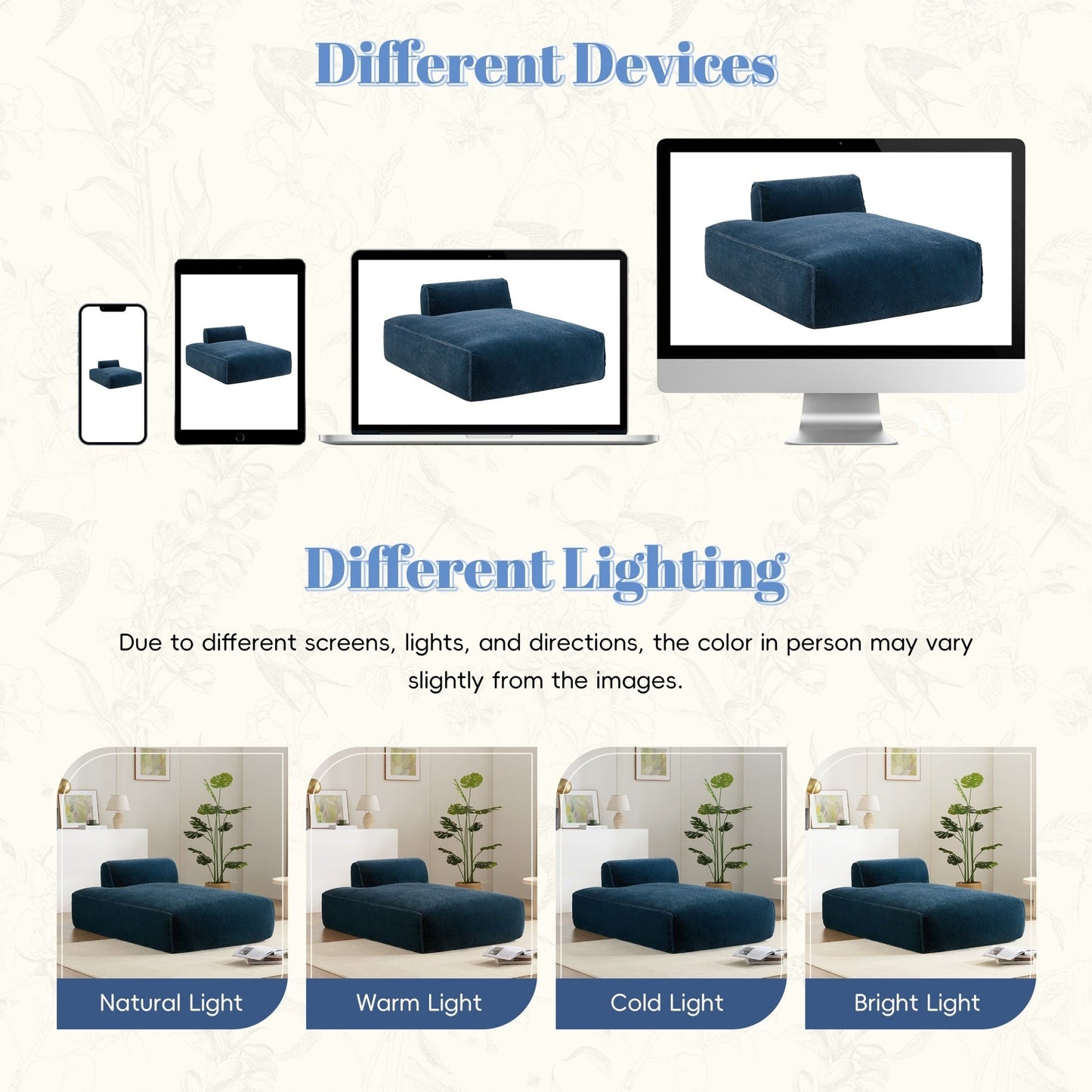 72 Oversized Modular Sofa Compressed Spacious Foam-Filled Sofa Bed