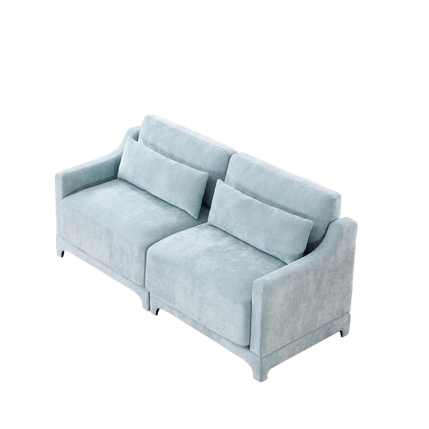 73.2 Chenille 3-Seater Sofa with 2 lumbar pillows for Living Room