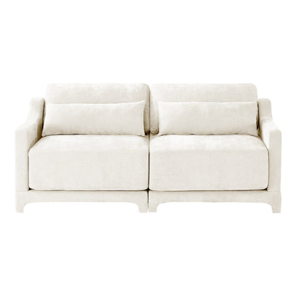73.2 Chenille 3-Seater Sofa with 2 lumbar pillows for Living Room