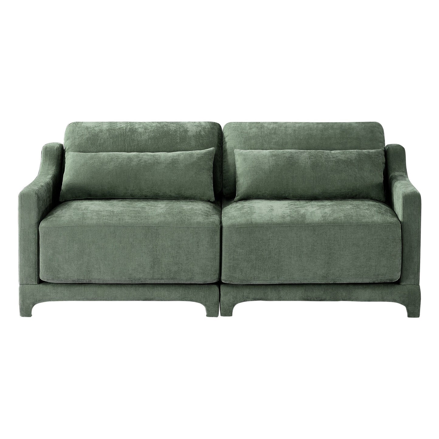 73.2 Chenille 3-Seater Sofa with 2 lumbar pillows for Living Room