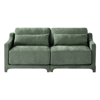 73.2 Chenille 3-Seater Sofa with 2 lumbar pillows for Living Room