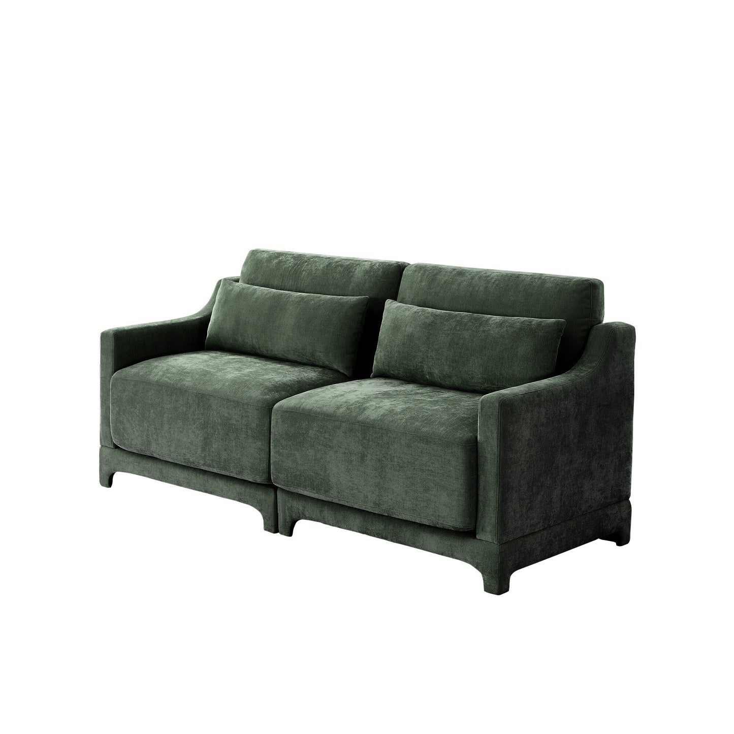 73.2 Chenille 3-Seater Sofa with 2 lumbar pillows for Living Room