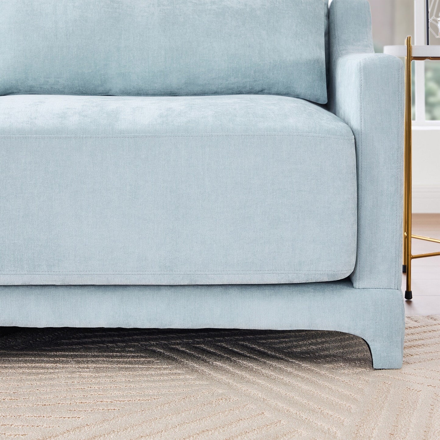 73.2 Chenille 3-Seater Sofa with 2 lumbar pillows for Living Room