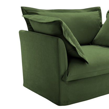 73.2 Chenille Modular 3-Seat Sofa with Removable Washable Covers And Multiple Pillows