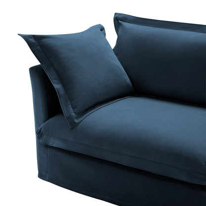 73.2 Chenille Modular 3-Seat Sofa with Removable Washable Covers And Multiple Pillows