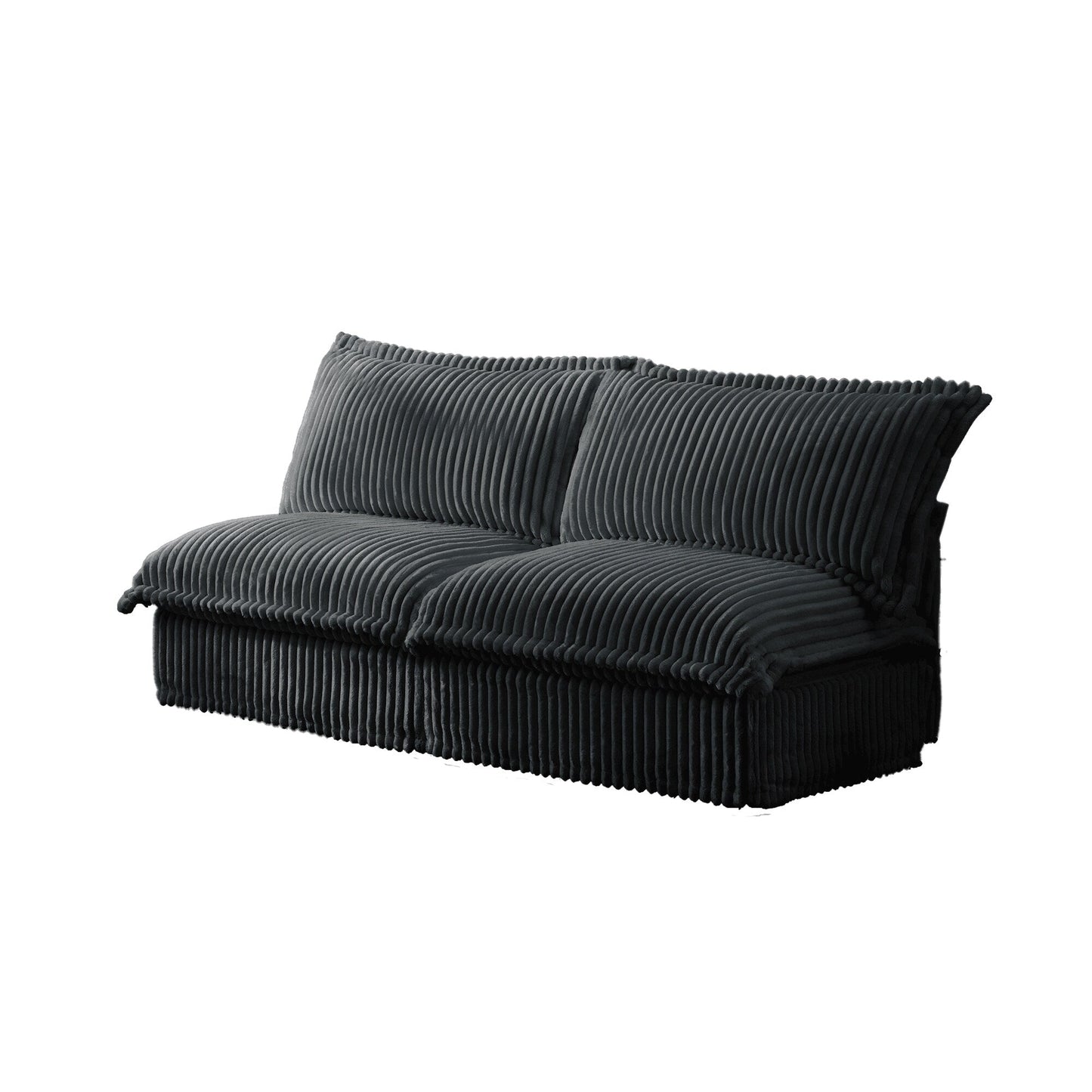 73.2 Corduroy 3-Seater Armless Sofa Deep for living room and bedroom