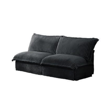73.2 Corduroy 3-Seater Armless Sofa Deep for living room and bedroom