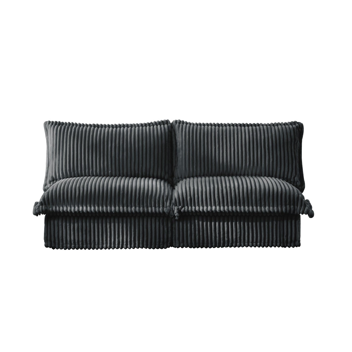 73.2 Corduroy 3-Seater Armless Sofa Deep for living room and bedroom