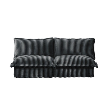 73.2 Corduroy 3-Seater Armless Sofa Deep for living room and bedroom