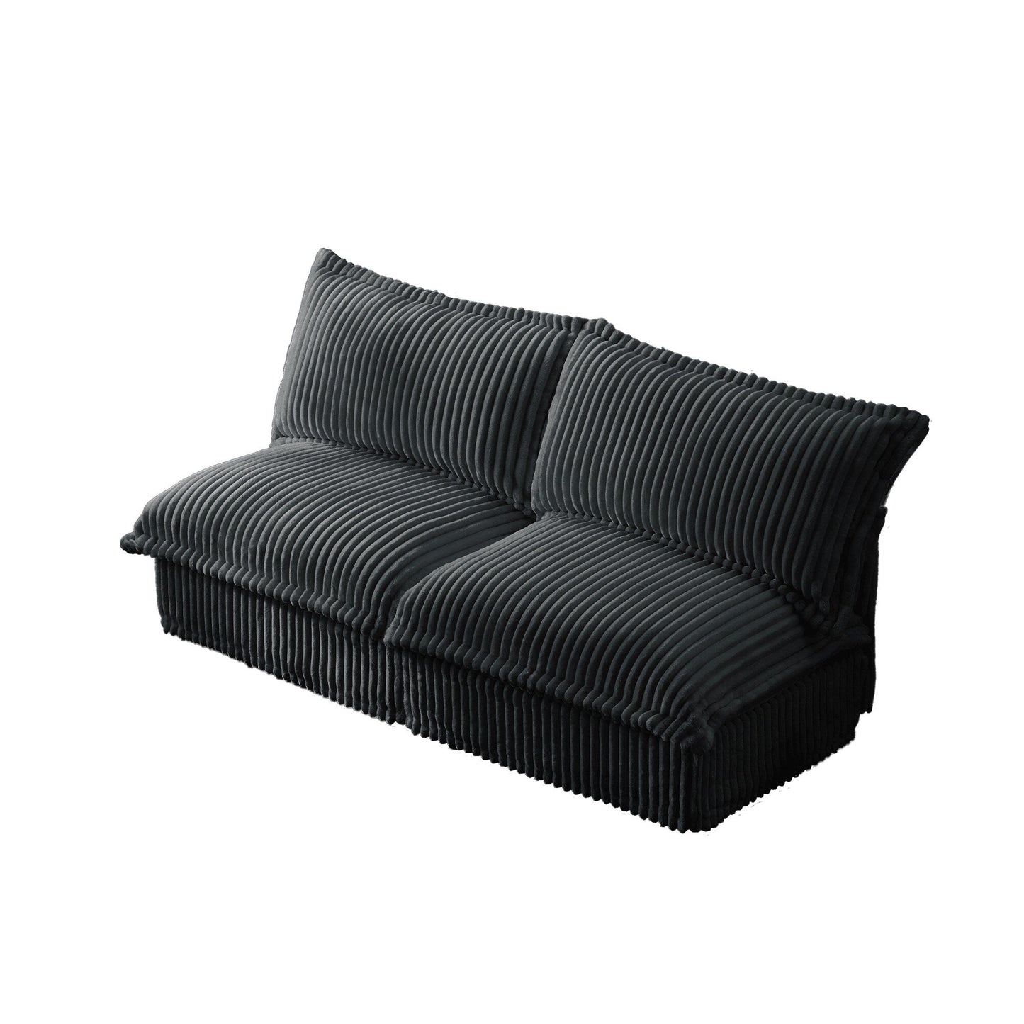 73.2 Corduroy 3-Seater Armless Sofa Deep for living room and bedroom
