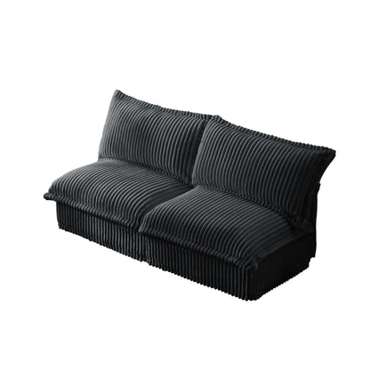 73.2 Corduroy 3-Seater Armless Sofa Deep for living room and bedroom