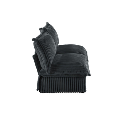 73.2 Corduroy 3-Seater Armless Sofa Deep for living room and bedroom