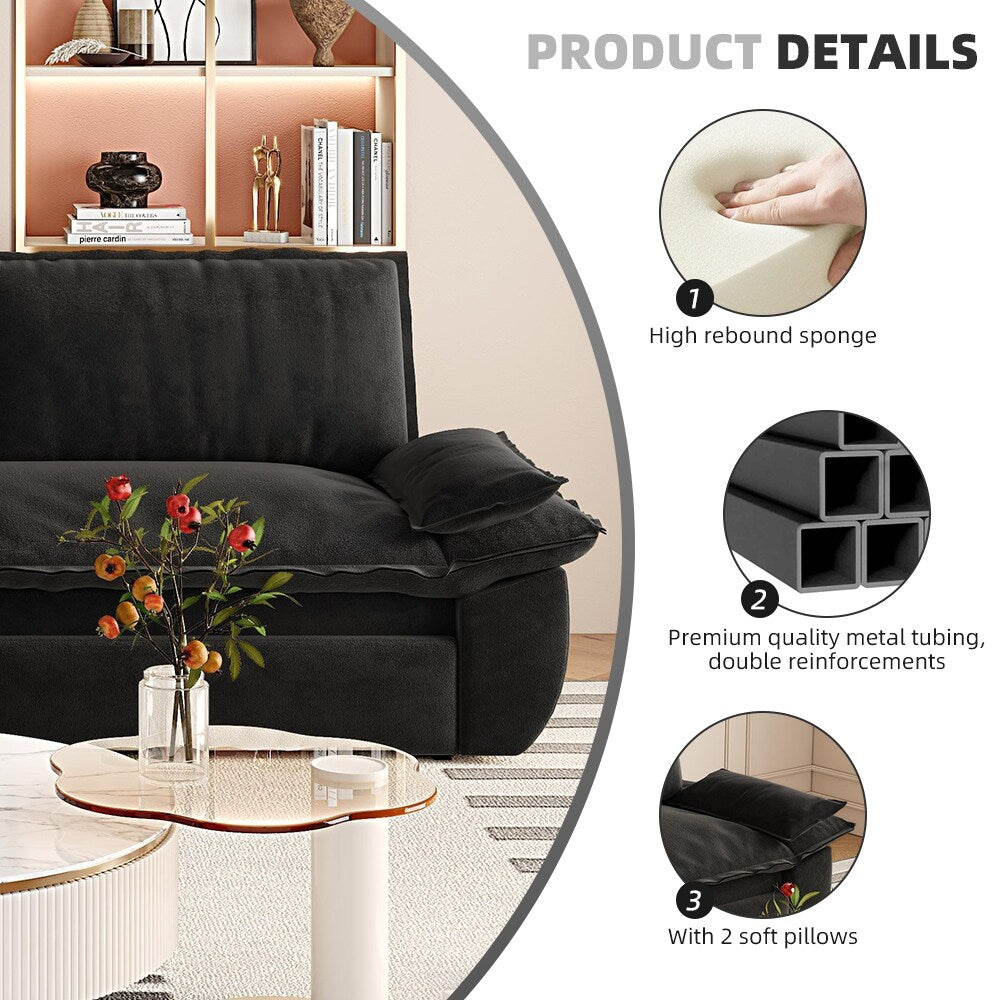 73.2 Queen Pull Out Sofa Bed,3-in-1 Convertible Sleeper Sofa,Multi-Functional Velvet Loveseat Bed