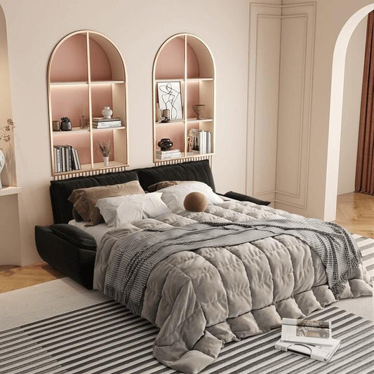 73.2 Queen Pull Out Sofa Bed,3-in-1 Convertible Sleeper Sofa,Multi-Functional Velvet Loveseat Bed