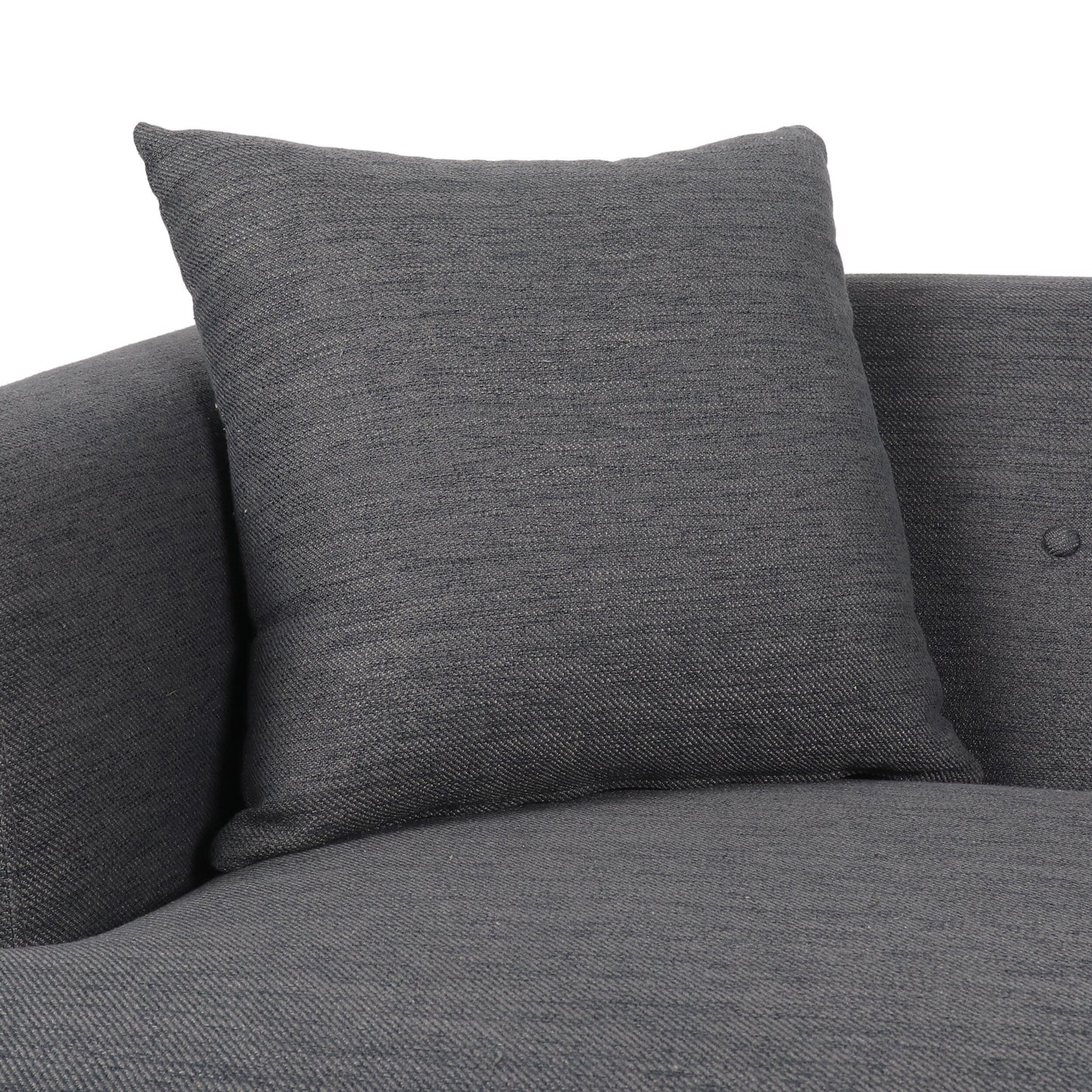 73.5 3-seater Button Tufted Sofa with Wood Legs and Pillows for Living Room