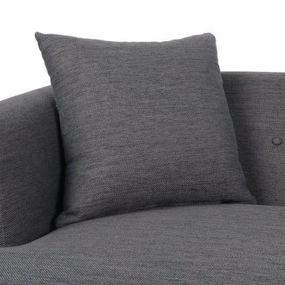 73.5 3-seater Button Tufted Sofa with Wood Legs and Pillows for Living Room