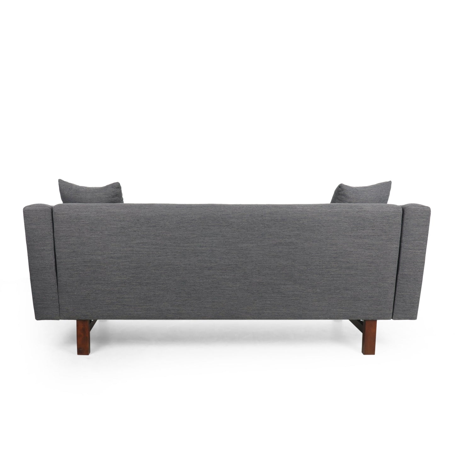 73.5 3-seater Button Tufted Sofa with Wood Legs and Pillows for Living Room