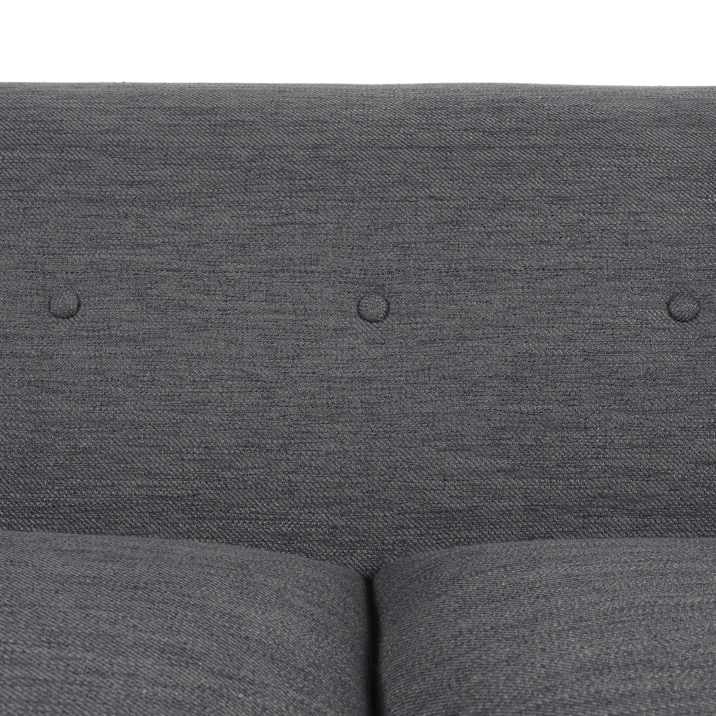 73.5 3-seater Button Tufted Sofa with Wood Legs and Pillows for Living Room