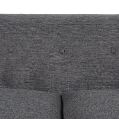 73.5 3-seater Button Tufted Sofa with Wood Legs and Pillows for Living Room