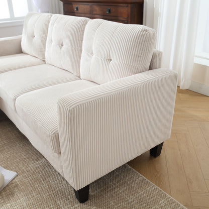 73.62'' Velvet L-Shaped 3-Seater Sofa with Reversible Chaise, Easy Assembly, and Pet-Friendly Design