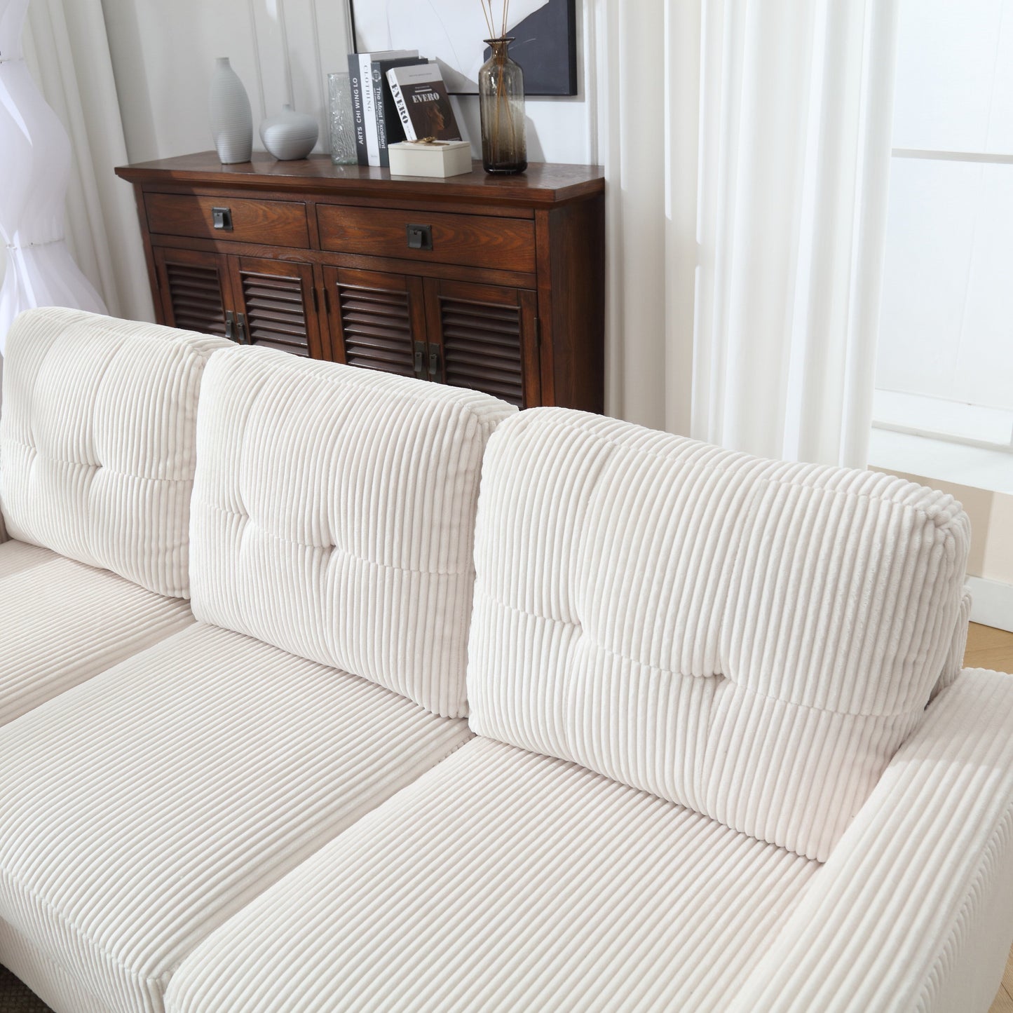 73.62'' Velvet L-Shaped 3-Seater Sofa with Reversible Chaise, Easy Assembly, and Pet-Friendly Design
