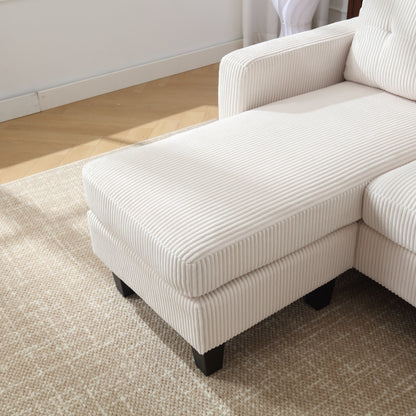 73.62'' Velvet L-Shaped 3-Seater Sofa with Reversible Chaise, Easy Assembly, and Pet-Friendly Design