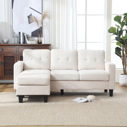 73.62'' Velvet L-Shaped Sofa with Reversible Chaise and Easy Assembly