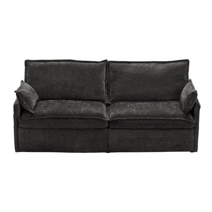 73.6 Corduroy 3-in-1 Convertible Sofa Bed with Pull-Out Sleeper, USB Charging Ports, and Side Storage
