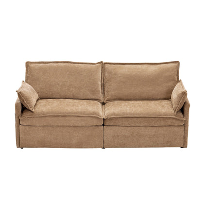73.6 Corduroy 3-in-1 Convertible Sofa Bed with Pull-Out Sleeper, USB Charging Ports, and Side Storage
