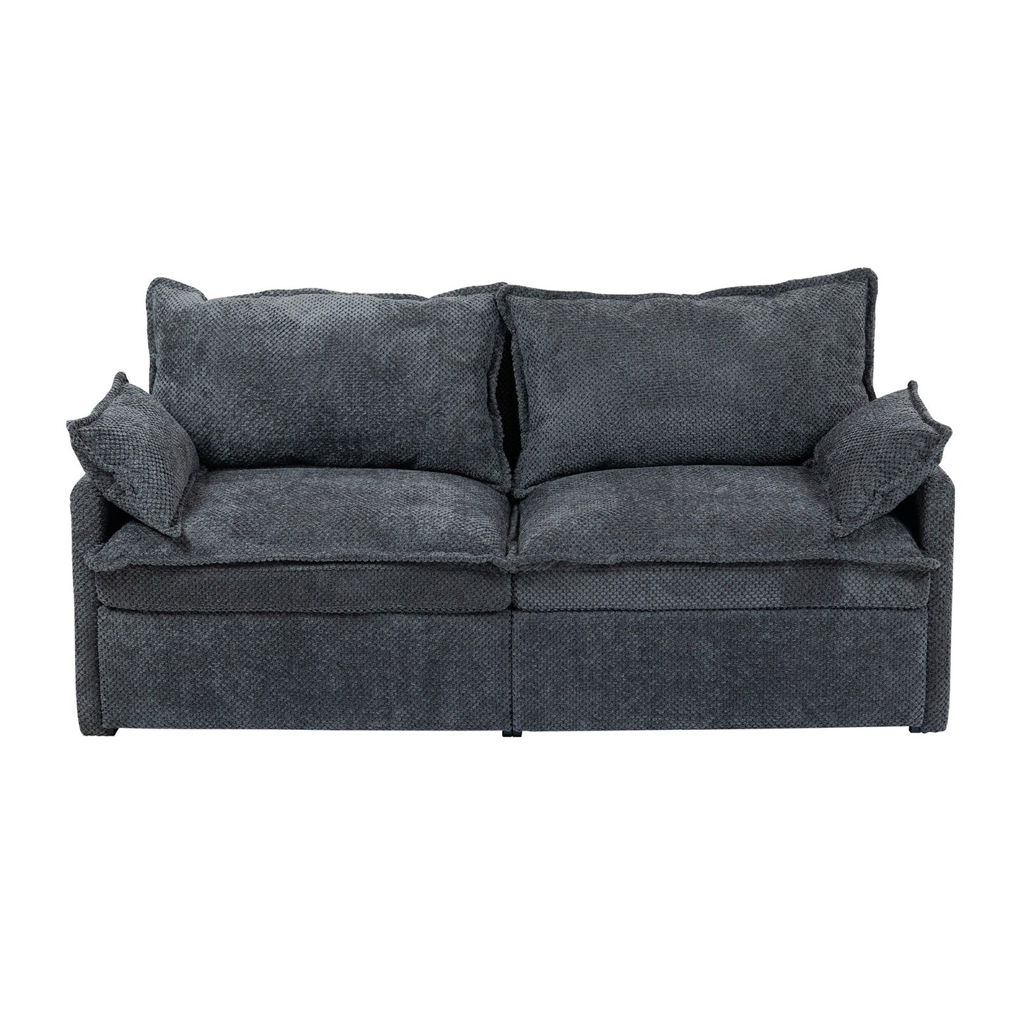 73.6 Corduroy 3-in-1 Convertible Sofa Bed with Pull-Out Sleeper, USB Charging Ports, and Side Storage