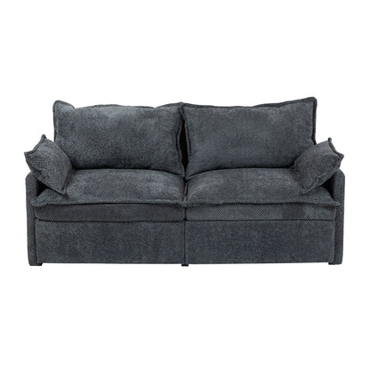 73.6 Corduroy 3-in-1 Convertible Sofa Bed with Pull-Out Sleeper, USB Charging Ports, and Side Storage