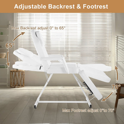 73 Adjustable Beauty Salon Spa Massage Bed Tattoo Chair with Stool