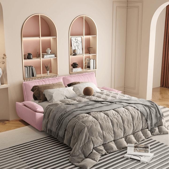 73 Queen Convertible Sleeper Sofa - 3-in-1 Pull Out Sofa Bed, Velvet Upholstery, Space-Saving Loveseat for Small Spaces