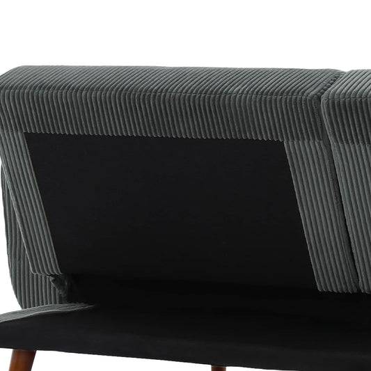73 W Upholstered Corduroy Convertible Sleeper Sofa Bed with Pillows