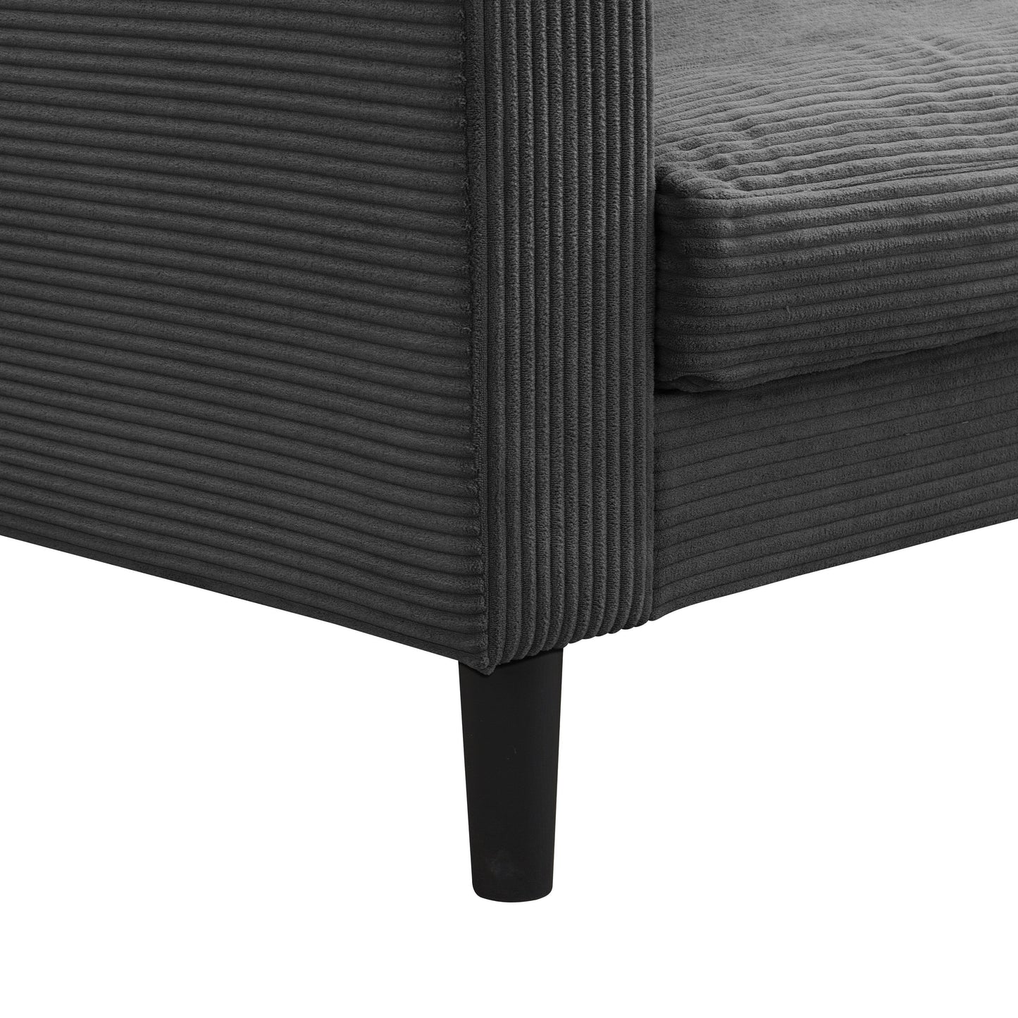 74 inch High Resilience 3 Seater Sofa Wooden Frame Comfy Modern Upholstered Dark Gray