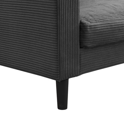 74 inch High Resilience 3 Seater Sofa Wooden Frame Comfy Modern Upholstered Dark Gray