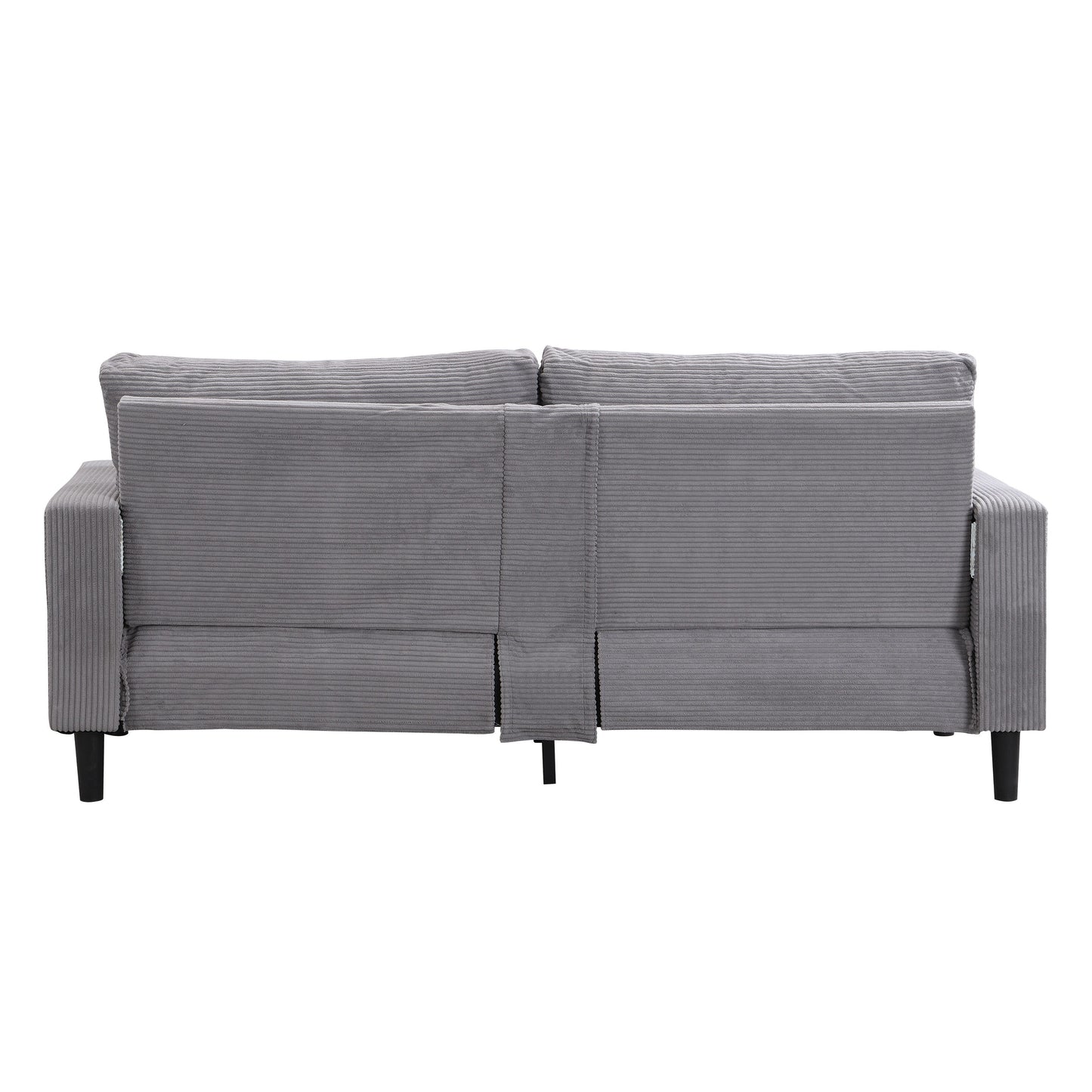 74 inch High Resilience 3 Seater Sofa Wooden Frame Comfy Modern Upholstered Light Gray