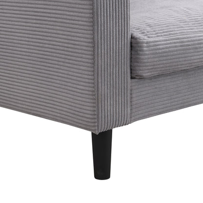 74 inch High Resilience 3 Seater Sofa Wooden Frame Comfy Modern Upholstered Light Gray