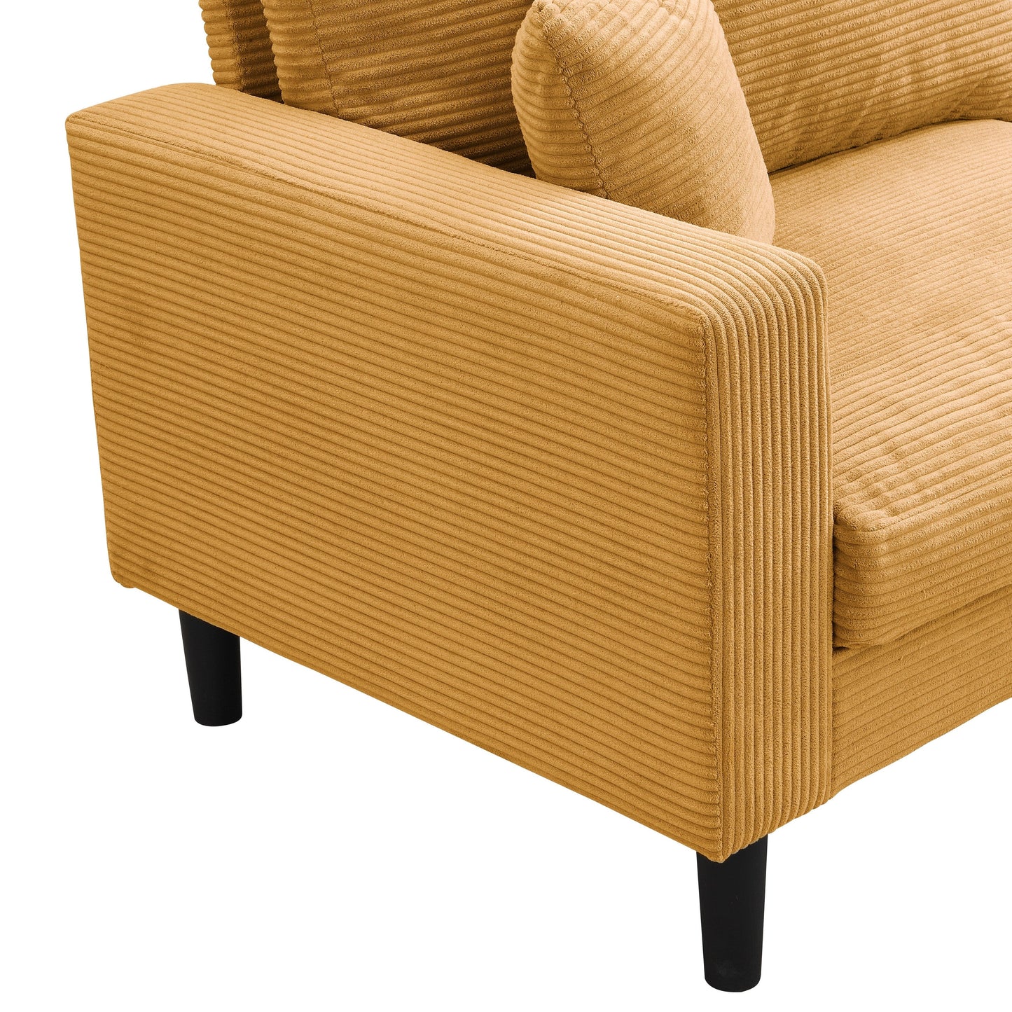 74 inch High Resilience 3 Seater Sofa Wooden Frame Comfy Modern Upholstered Orange