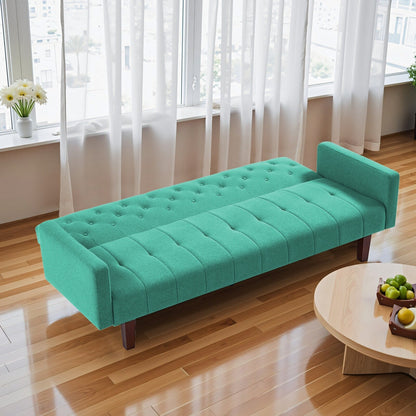 74.41 in. Linen Twin Size Futon Sofa Bed Convertible Loveseat Couch with Adjustable Backrest - 74.41 x 32.68 x 28.94