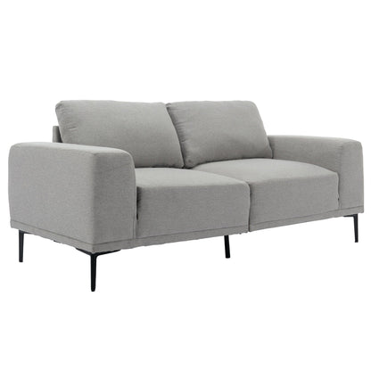 74.8'' Fabric Loveseat Sofa with Removable Cushions, Metal Legs, and Contemporary Square Arms