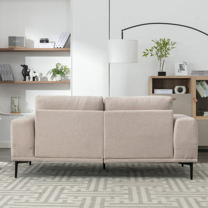 74.8'' Fabric Loveseat Sofa with Removable Cushions, Metal Legs, and Contemporary Square Arms