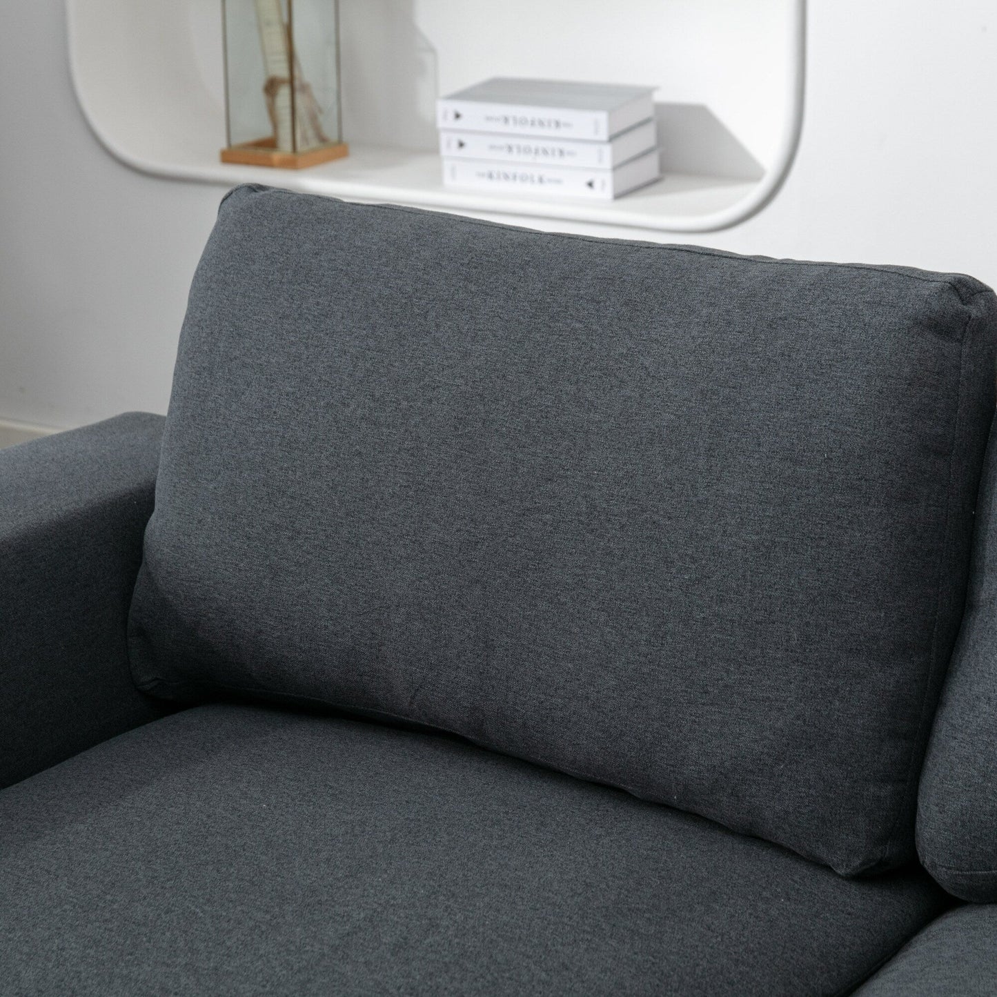74.8'' Fabric Loveseat Sofa with Removable Cushions, Metal Legs, and Contemporary Square Arms