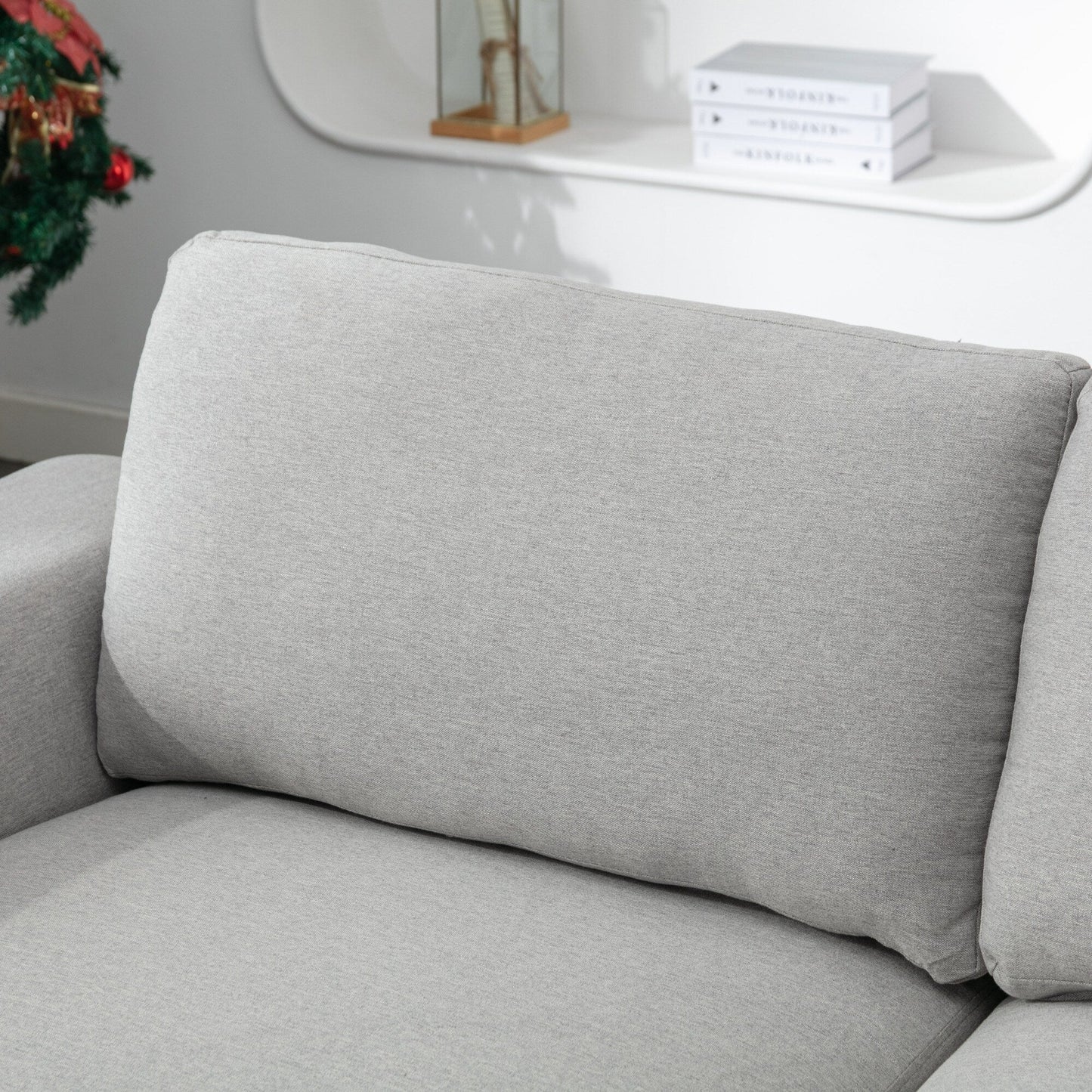 74.8'' Fabric Loveseat Sofa with Removable Cushions, Metal Legs, and Contemporary Square Arms