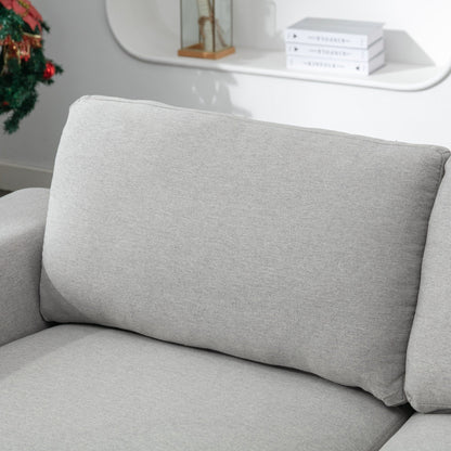 74.8'' Fabric Loveseat Sofa with Removable Cushions, Metal Legs, and Contemporary Square Arms